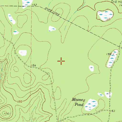 Topographic Map of The Woodlands Census Designated Place, TX