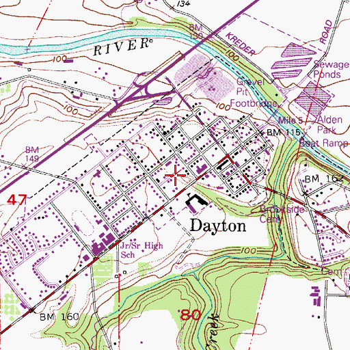 Topographic Map of City of Dayton, OR