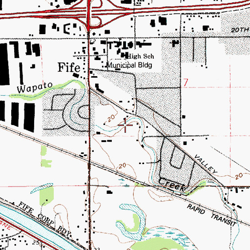 Topographic Map of City of Fife, WA