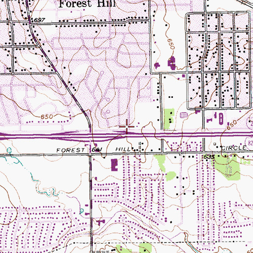 Topographic Map of City of Forest Hill, TX