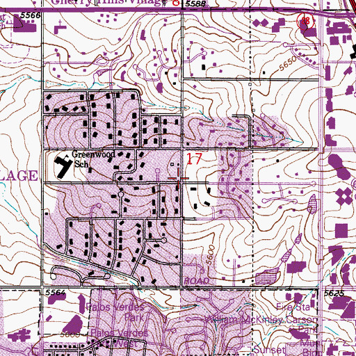 Topographic Map of City of Greenwood Village, CO