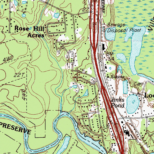 Topographic Map of City of Rose Hill Acres, TX