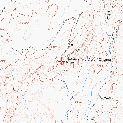 Topographic Map of Cudahys Old Dutch Cleanser Mine, CA