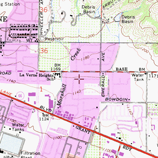 Topographic Map of City of La Verne, CA