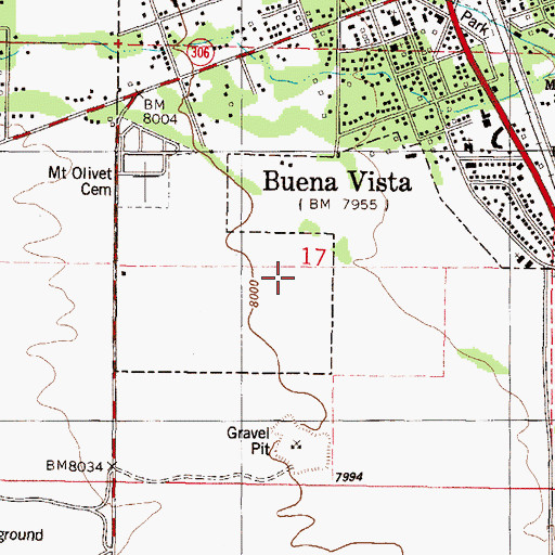 Topographic Map of Town of Buena Vista, CO