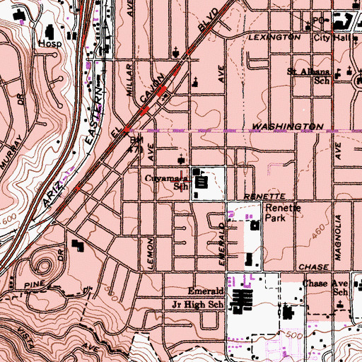 Topographic Map of Cuyamaca Elementary School, CA