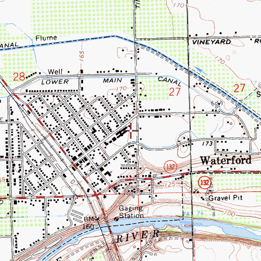 Topographic Map of City of Waterford, CA