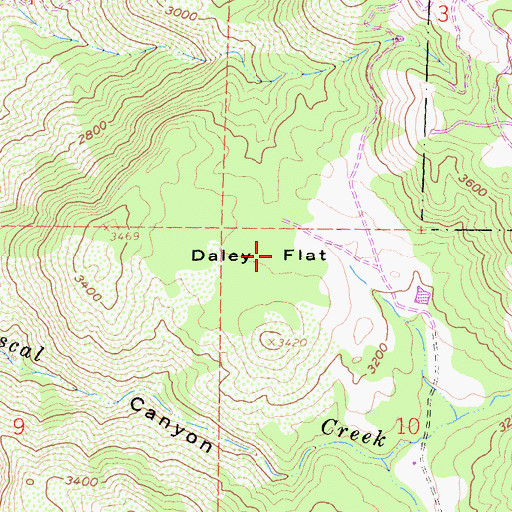 Topographic Map of Daley Flat, CA