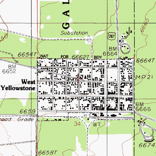 Topographic Map of Town of West Yellowstone, MT