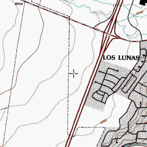 Topographic Map of Village of Los Lunas, NM