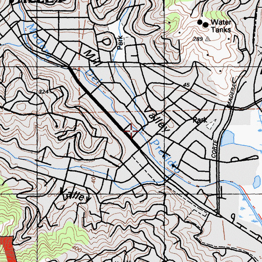 Topographic Map of Homestead Valley, CA