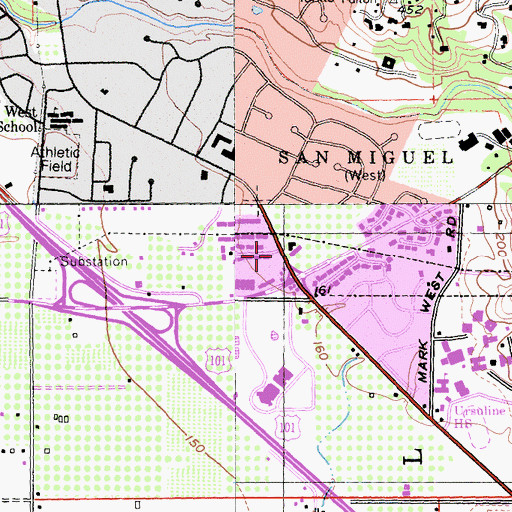 Topographic Map of Larkfield, CA