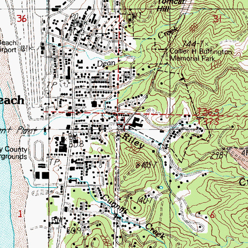Topographic Map of Riley Creek Elementary School, OR