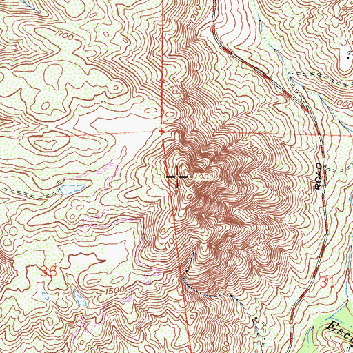 Topographic Map of Stanley Peak, CA