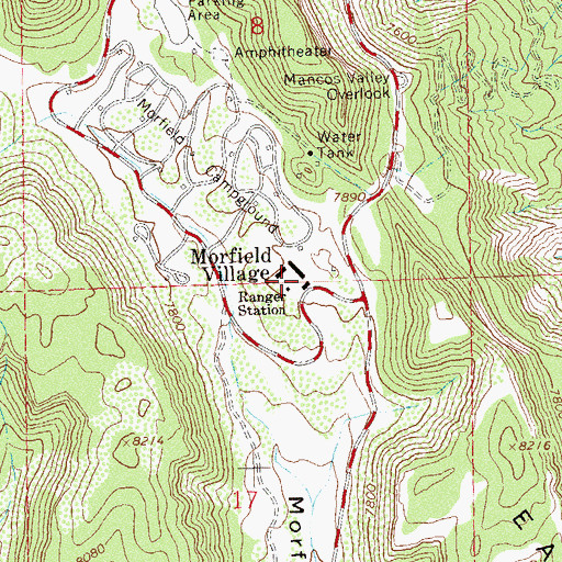 Topographic Map of Morefield Ranger Station, CO