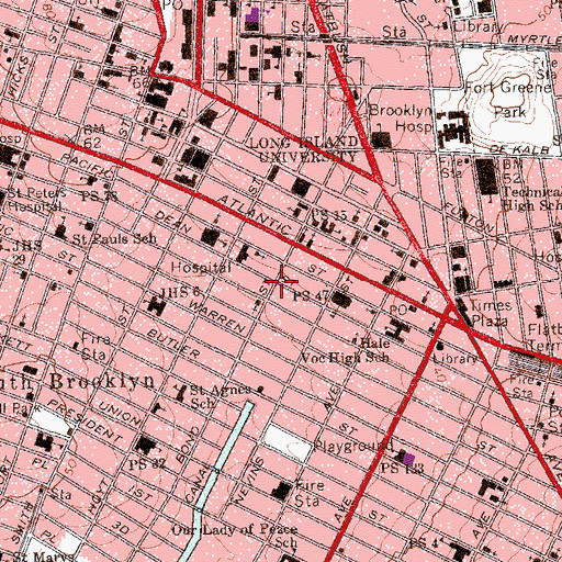 Topographic Map of Boerum Hill Historic District, NY