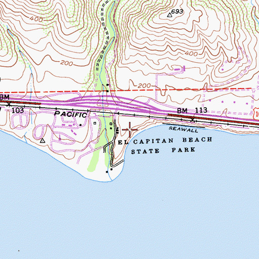 Topographic Map of El Capitn State Beach, CA