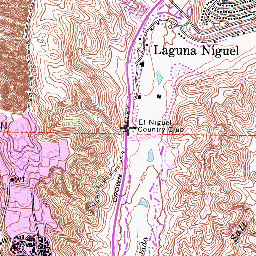 Topographic Map of El Niguel Country Club, CA