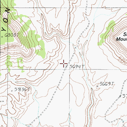 Topographic Map of Bodaway Chapter, AZ