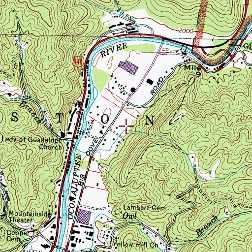 Topographic Map of Yellowhill Community, NC