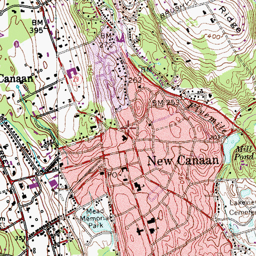 Topographic Map of New Canaan Fire Company 1, CT