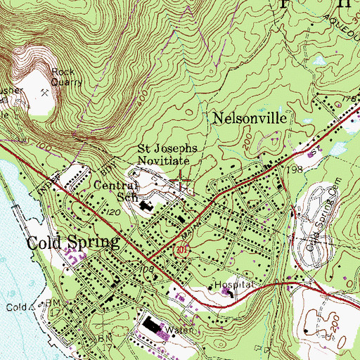 Topographic Map of Nelsonville Cemetery, NY