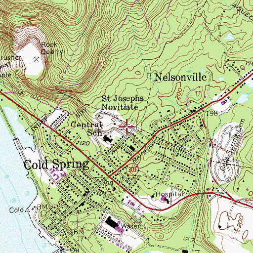 Topographic Map of Old Cold Spring Cemetery, NY