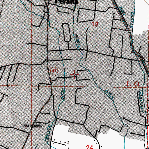 Topographic Map of Town of Peralta, NM