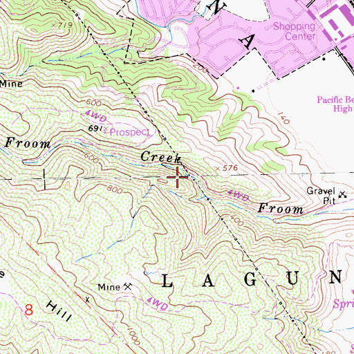 Topographic Map of Froom Creek, CA