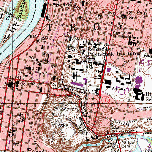 Topographic Map of Folsom Library, NY