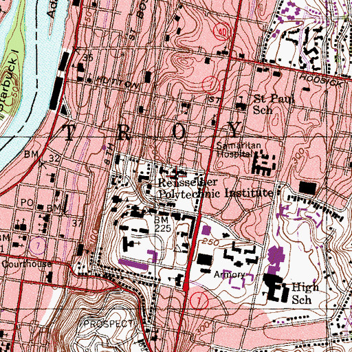 Topographic Map of H Building, NY