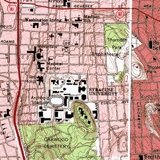 Topographic Map of Smith Hall, NY