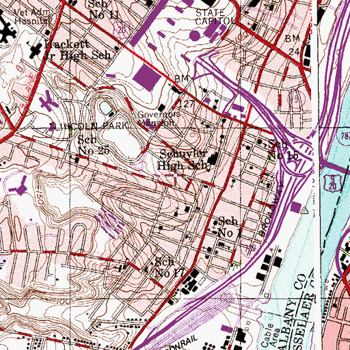 Topographic Map of Lincoln Park Homes, NY