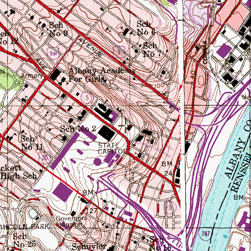 Topographic Map of Academy Park, NY