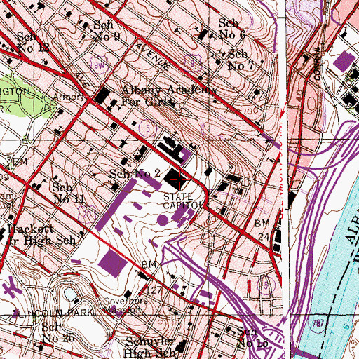 Topographic Map of New York State Capitol, NY
