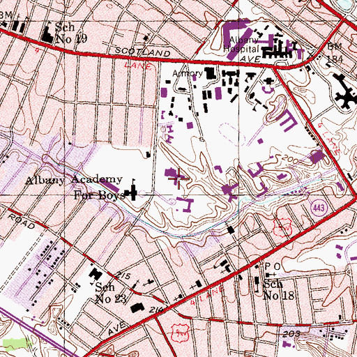 Topographic Map of Temple Beth Emeth, NY