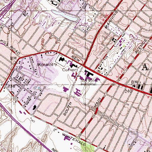 Topographic Map of Mercy High School, NY