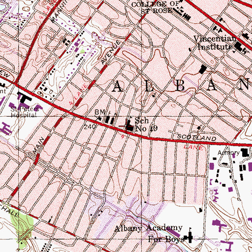Topographic Map of Saint Teresa of Avila Roman Catholic School, NY