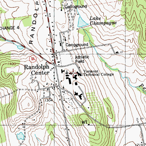 Topographic Map of Vermont Technical College, VT