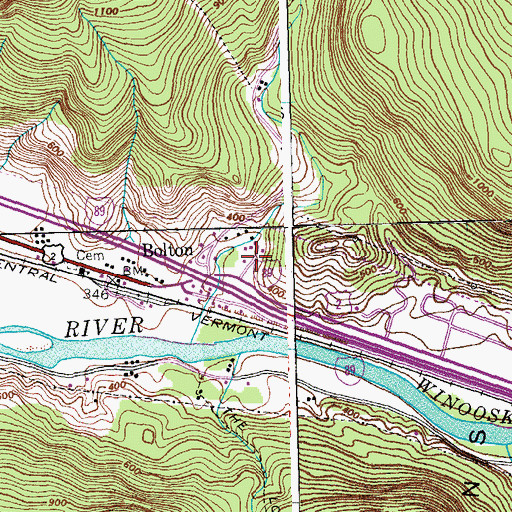 Topographic Map of Smilie Elementary School, VT