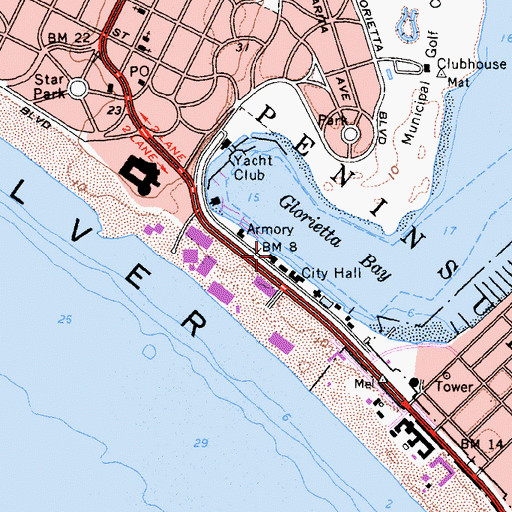 Topographic Map of Glorietta Bay, CA