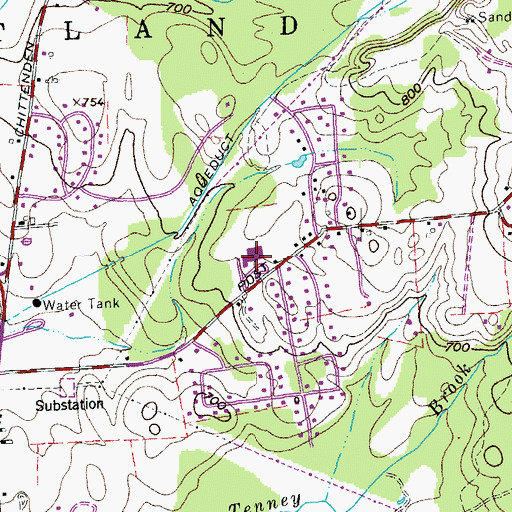 Topographic Map of Rutland Town Elementary School, VT