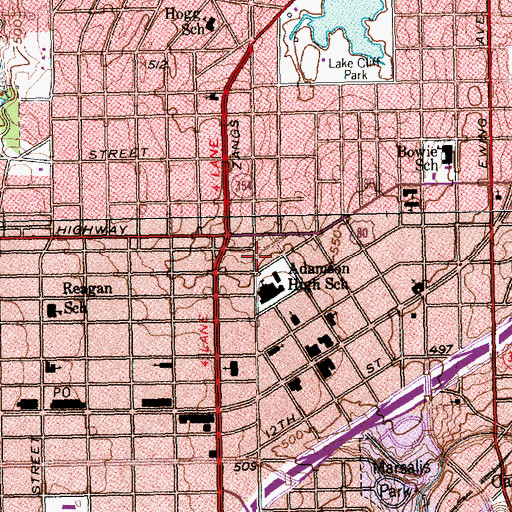 Topographic Map of Dallas Fire - Rescue Station 15, TX