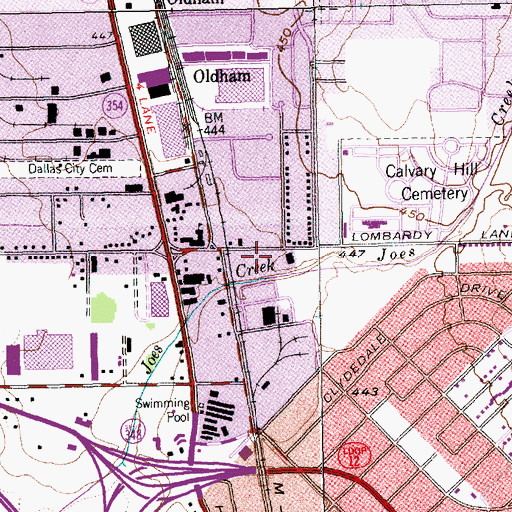 Topographic Map of Dallas Fire - Rescue Station 43, TX