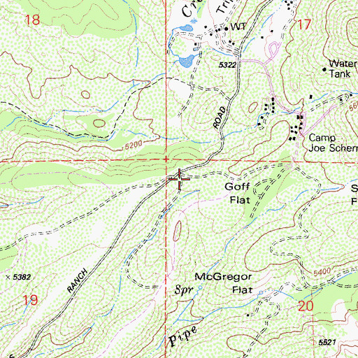 Topographic Map of Goff Flat, CA