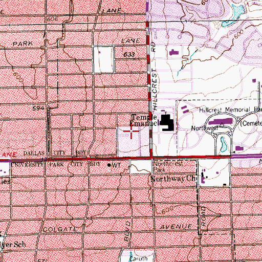 Topographic Map of Bahai Faith Coppell Church, TX