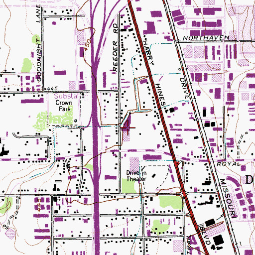 Topographic Map of Royal Shopping Mall, TX
