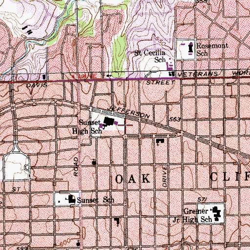 Topographic Map of Iglesia La Luz Del Mundo, TX