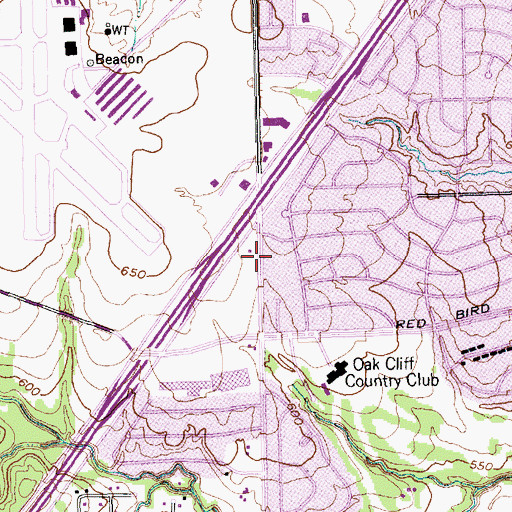 Topographic Map of Oak Cliff Presbyterian Church, TX