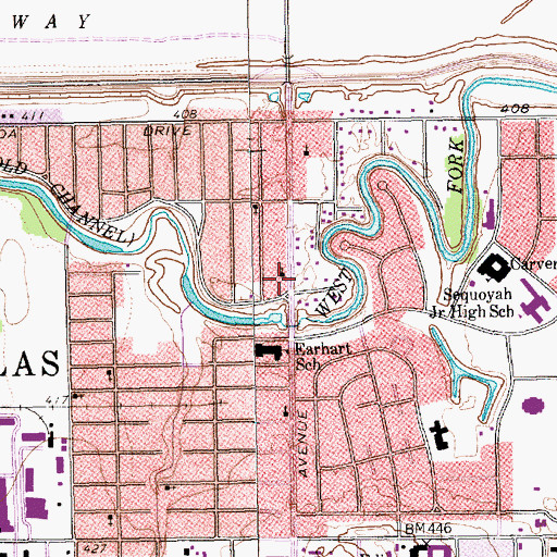 Topographic Map of Progressive Baptist Church, TX